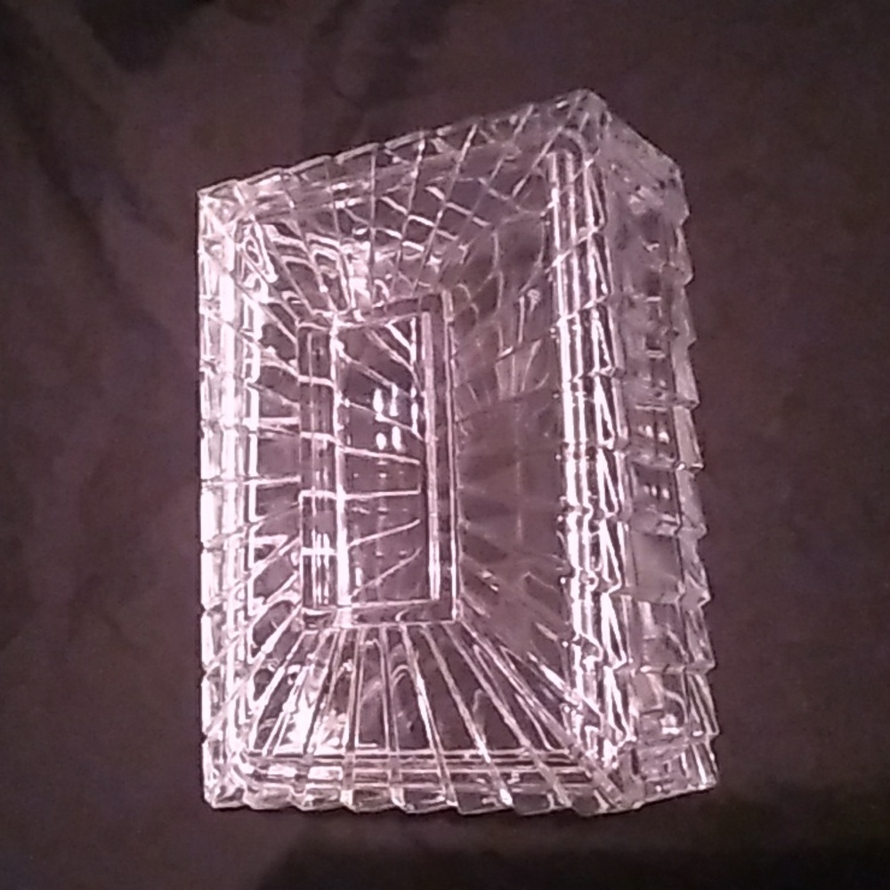 Vintage Art Deco Style Crystal Trinket Dish (B2)